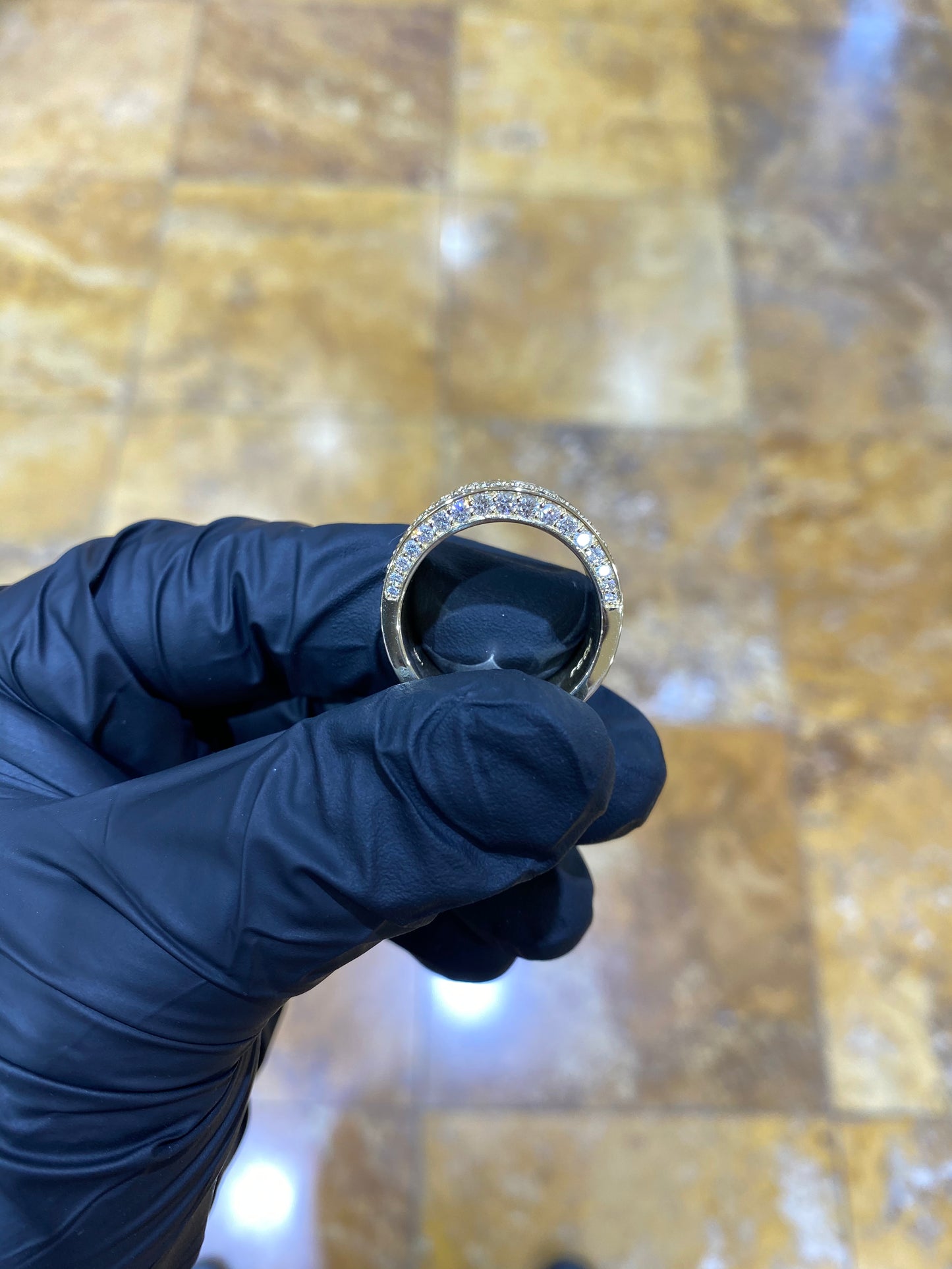14k Yellow Sapphire Diamond Band