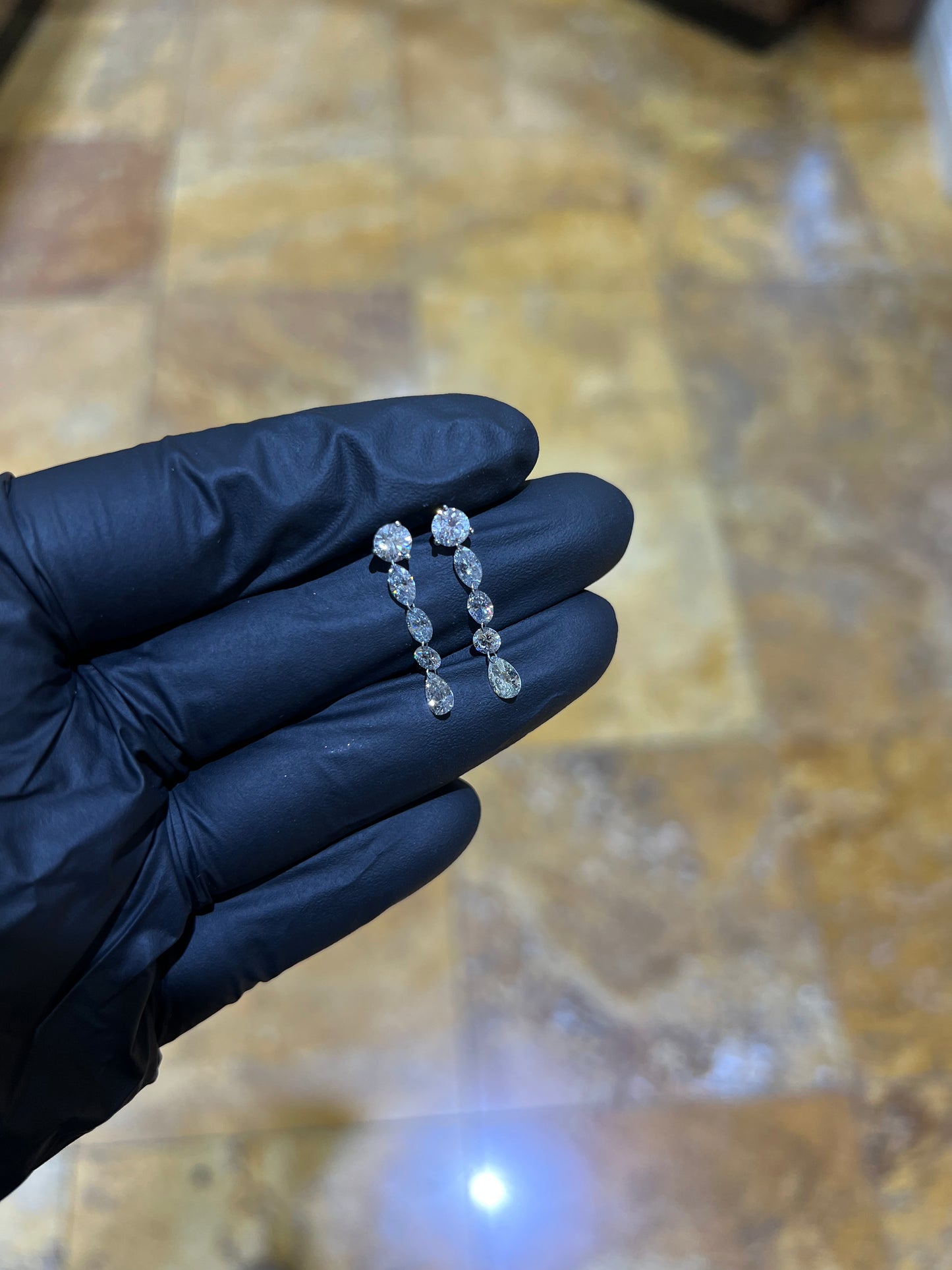 14k Diamond Chandelier Earrings