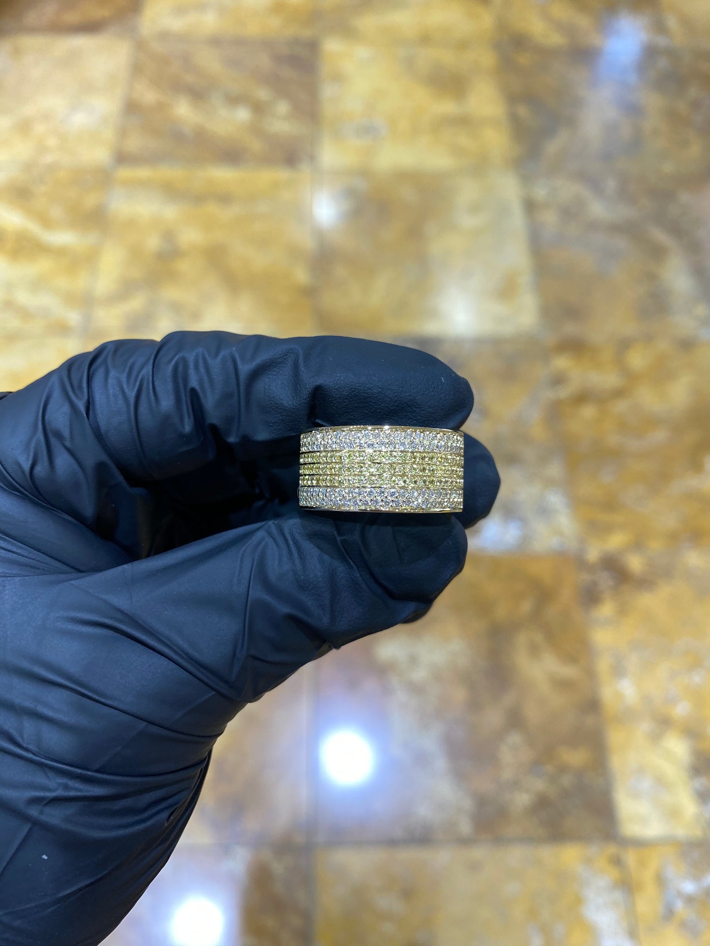 14k Yellow Sapphire Diamond Band