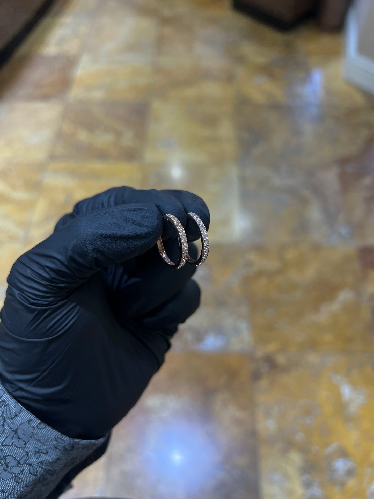 14k Diamond Hoop Earrings
