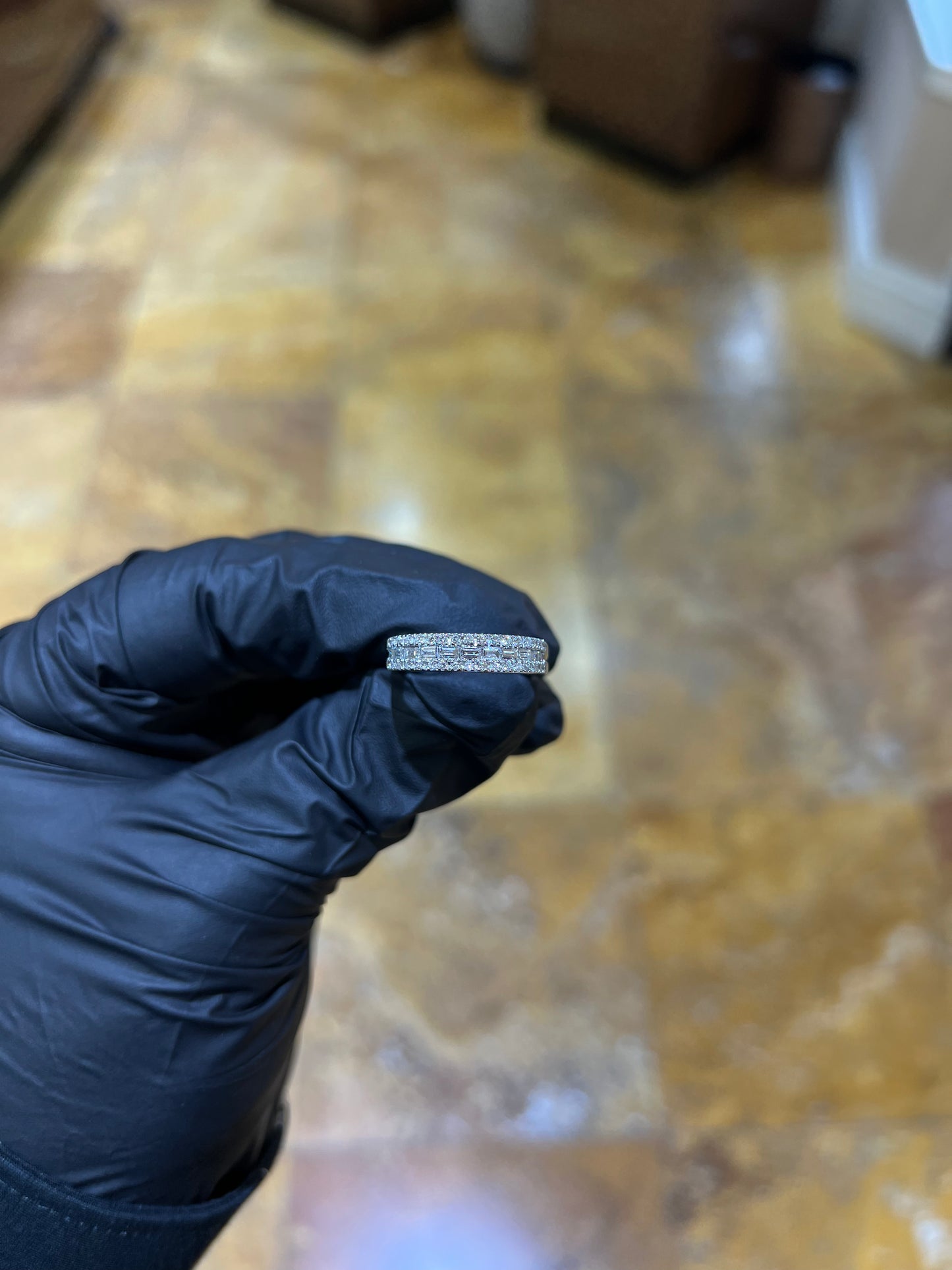 14k Baguette Diamond Band