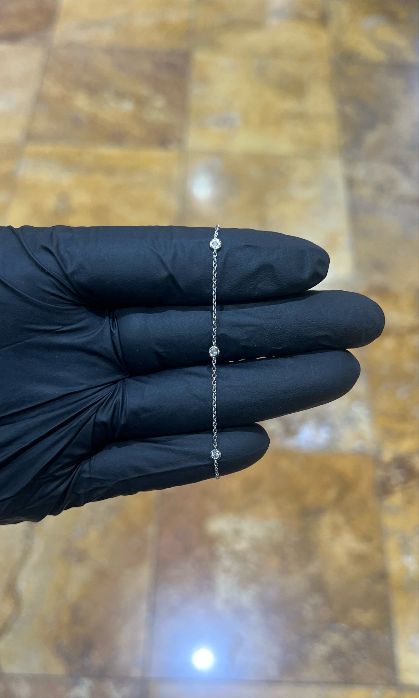 14k Bezel Diamond Bracelet