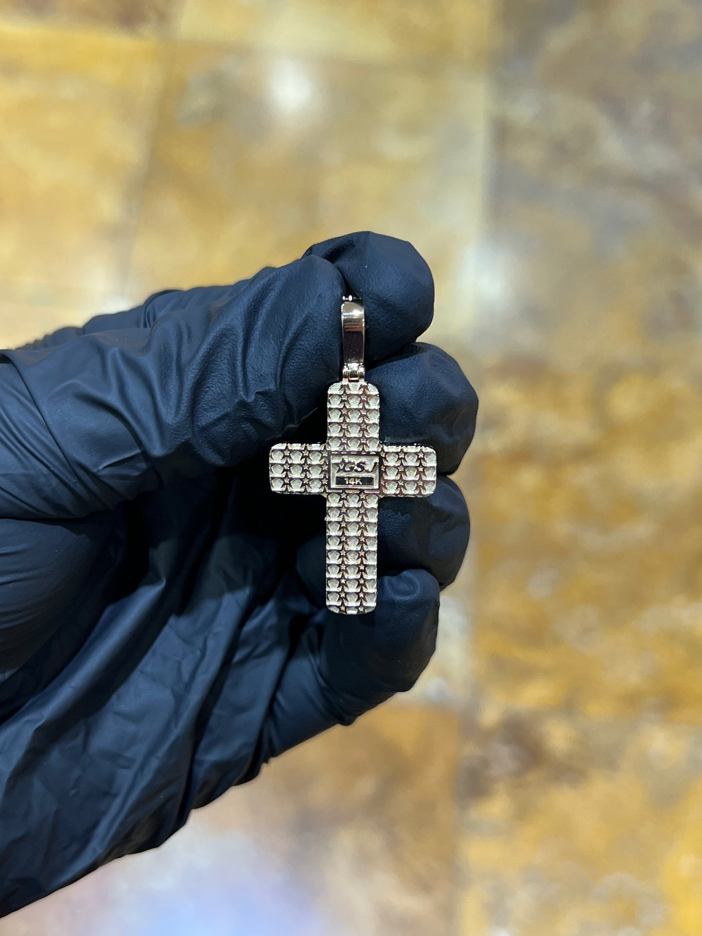 14k Rounded Diamond Cross
