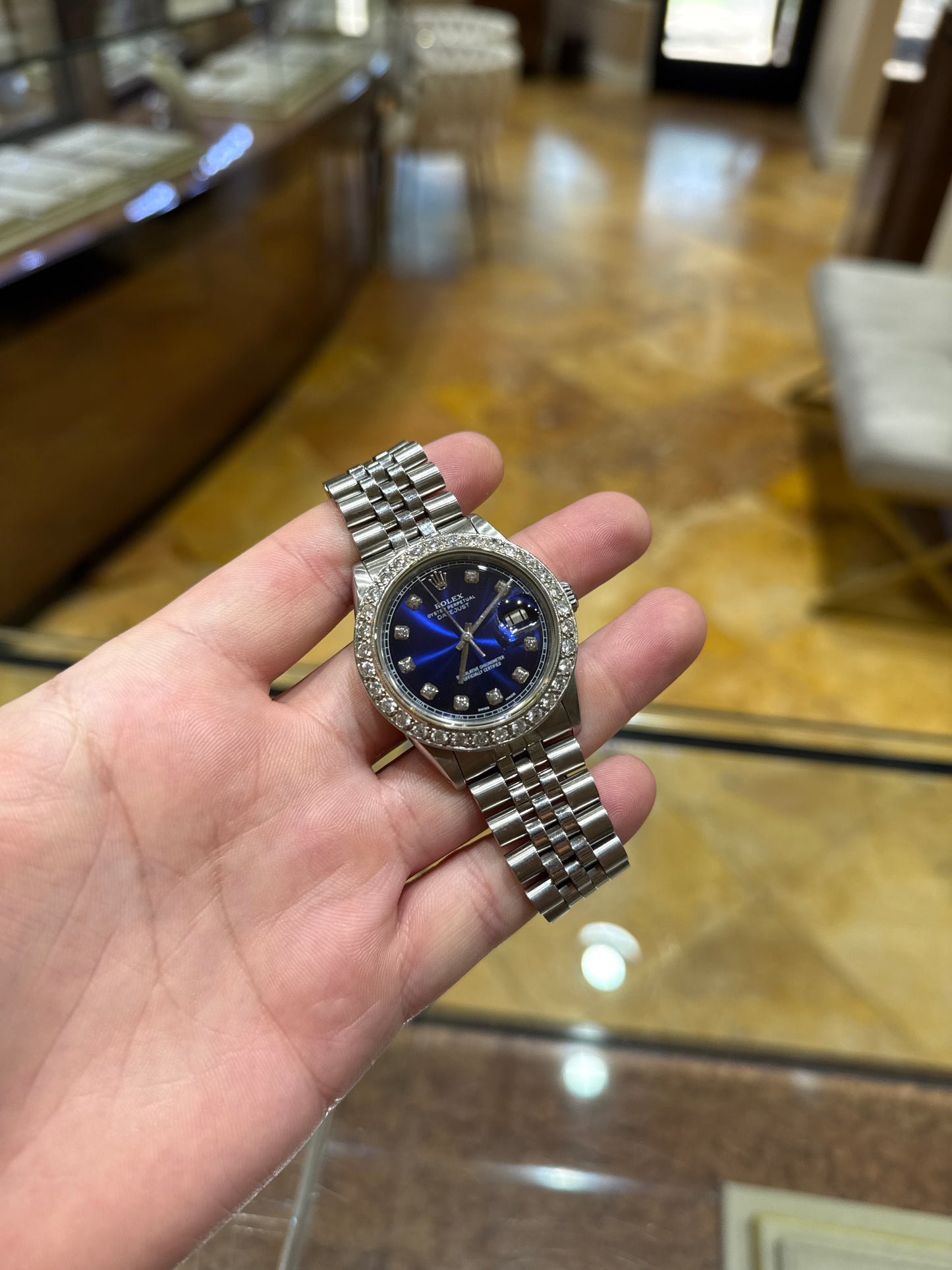 Datejust With Diamond Dial And Bezel