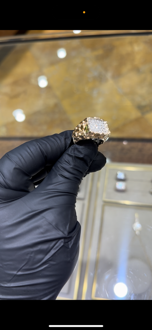 14k Diamond Nugget Ring