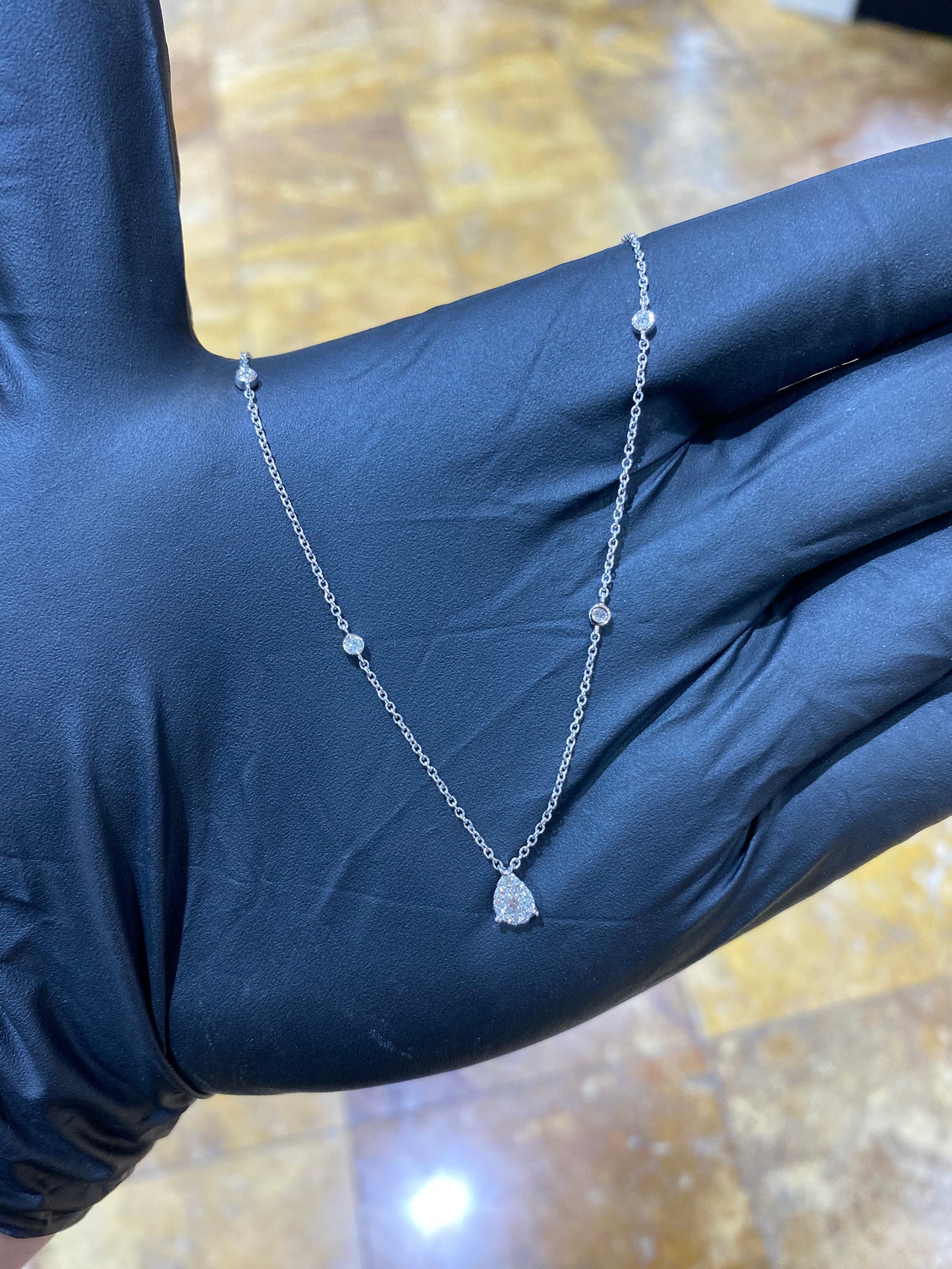 14k Diamond Pear Necklace