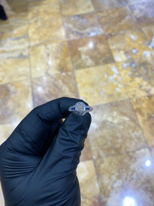 Plt Sapphire Diamond Ring